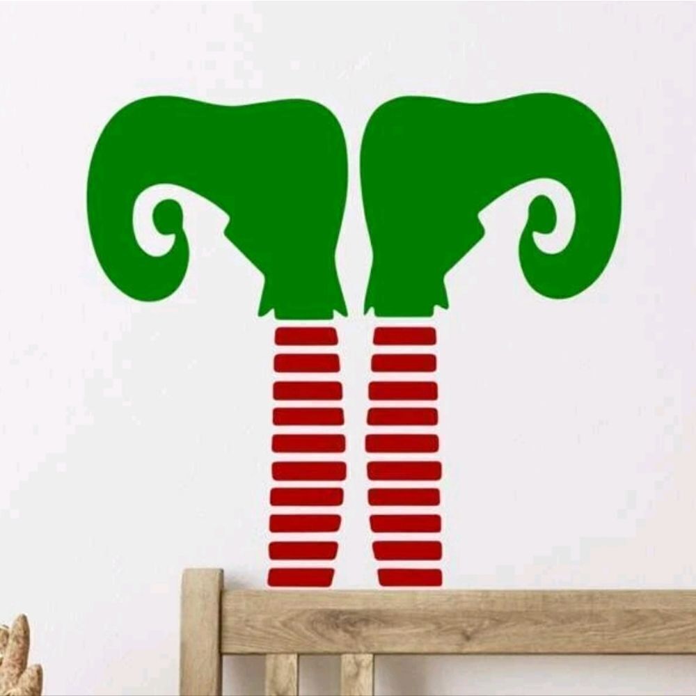 Elf Christmas Wall Sticker Decal - Picture 1 of 6